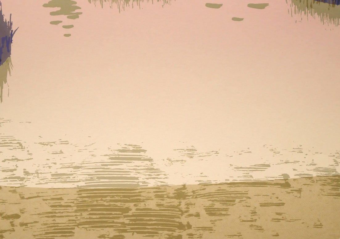 本間武男「湿原暮色（釧路）」シルクスクリーン版画 絵画買取・販売の