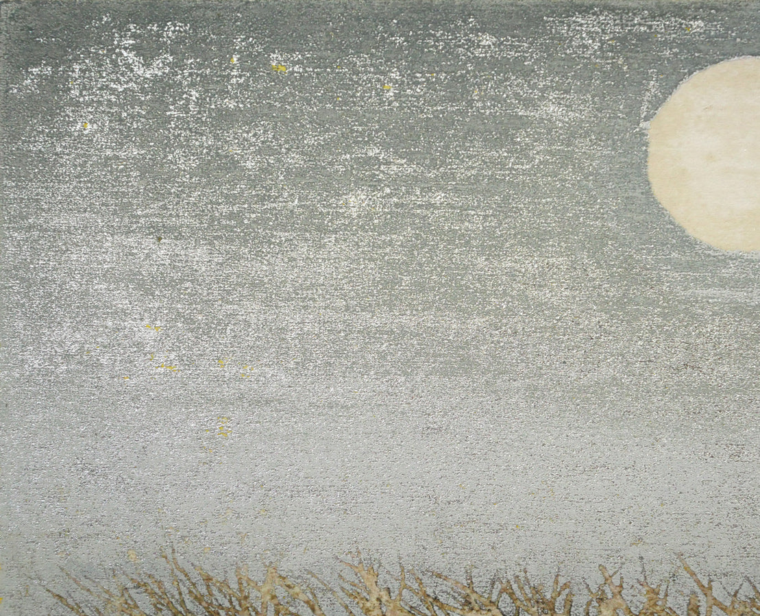 星襄一「春の月」木版画　拡大画像1