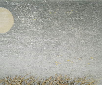 星襄一「春の月」木版画　拡大画像2