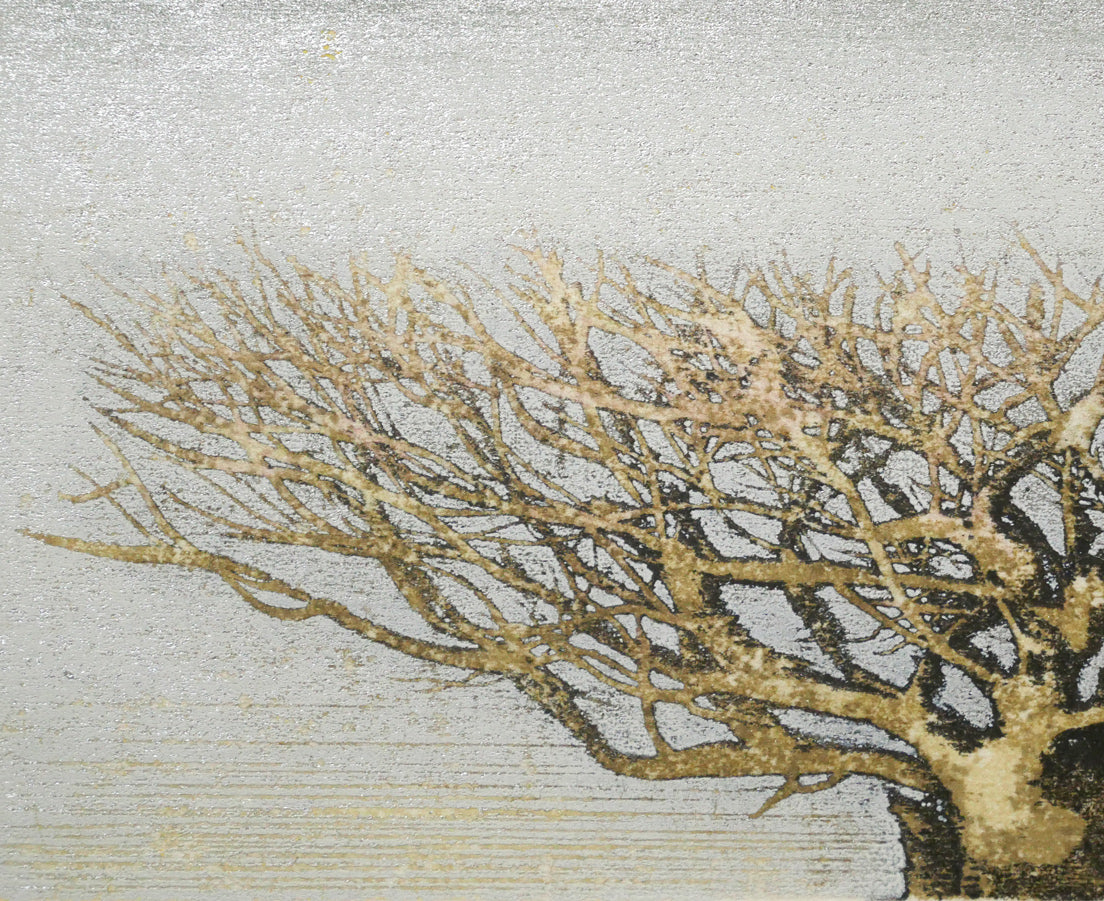 星襄一「春の月」木版画　拡大画像3