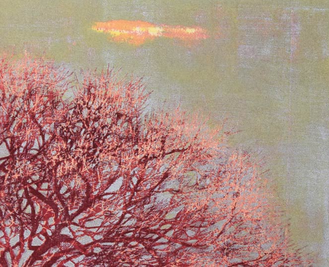 星襄一「赤い木」木版画　拡大画像5