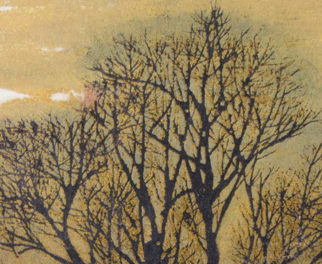 星襄一「夕」木版画　拡大画像2