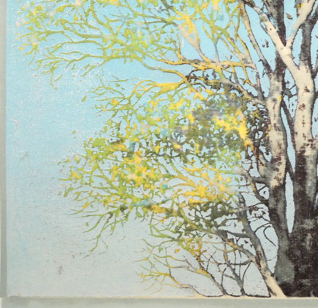 星襄一「若葉」木版画　拡大画像3