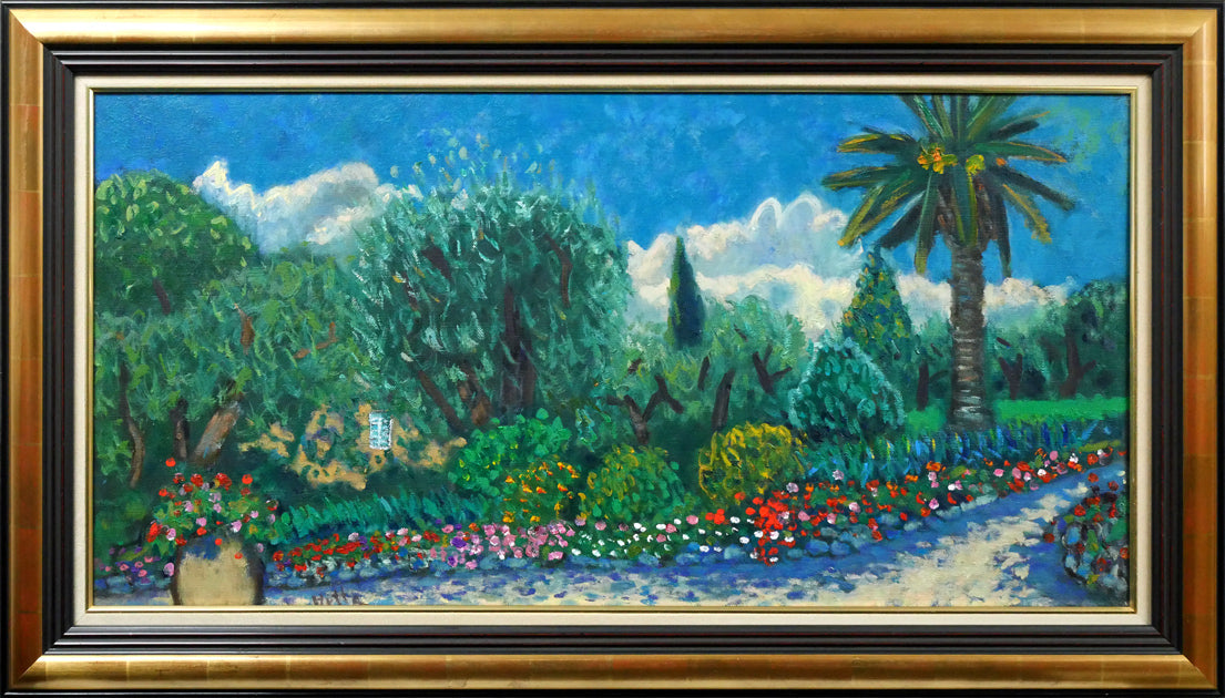 堀田高「花の庭（南仏カーニュにて）」油絵・特寸30号