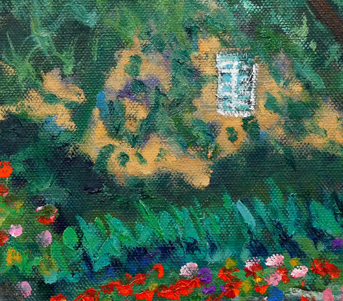 堀田高「花の庭（南仏カーニュにて）」油絵・特寸30号　拡大画像6