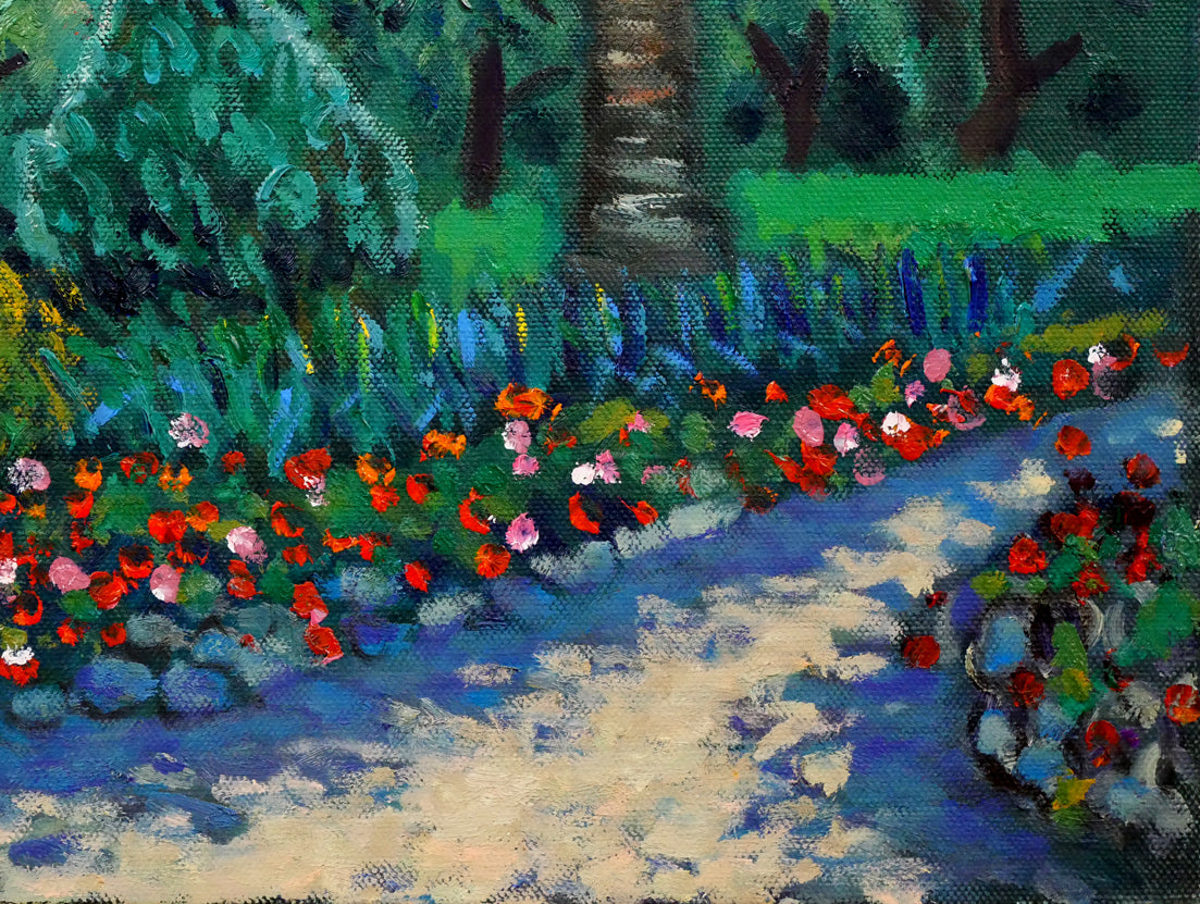 堀田高「花の庭（南仏カーニュにて）」油絵・特寸30号　拡大画像9