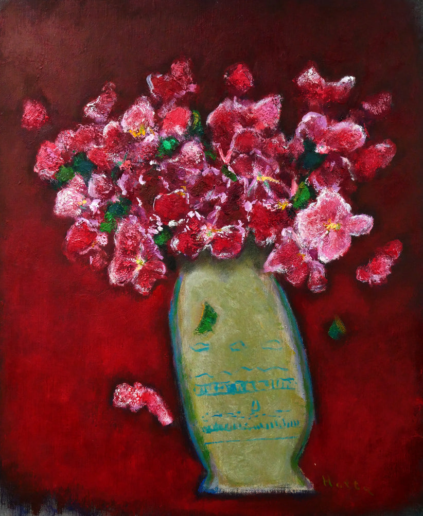 堀田高「夾竹桃（キョウチクトウ）」油絵・F12号　作品全体画像