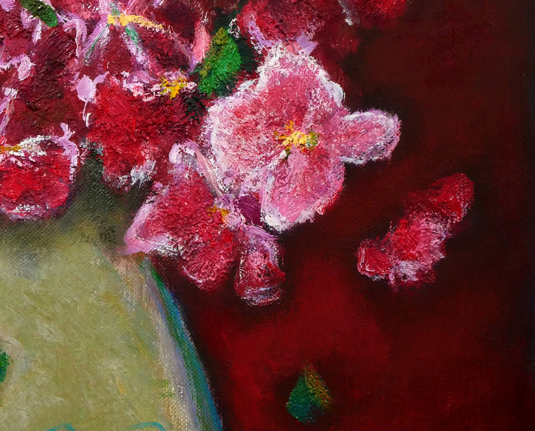 堀田高「夾竹桃（キョウチクトウ）」油絵・F12号　拡大画像4