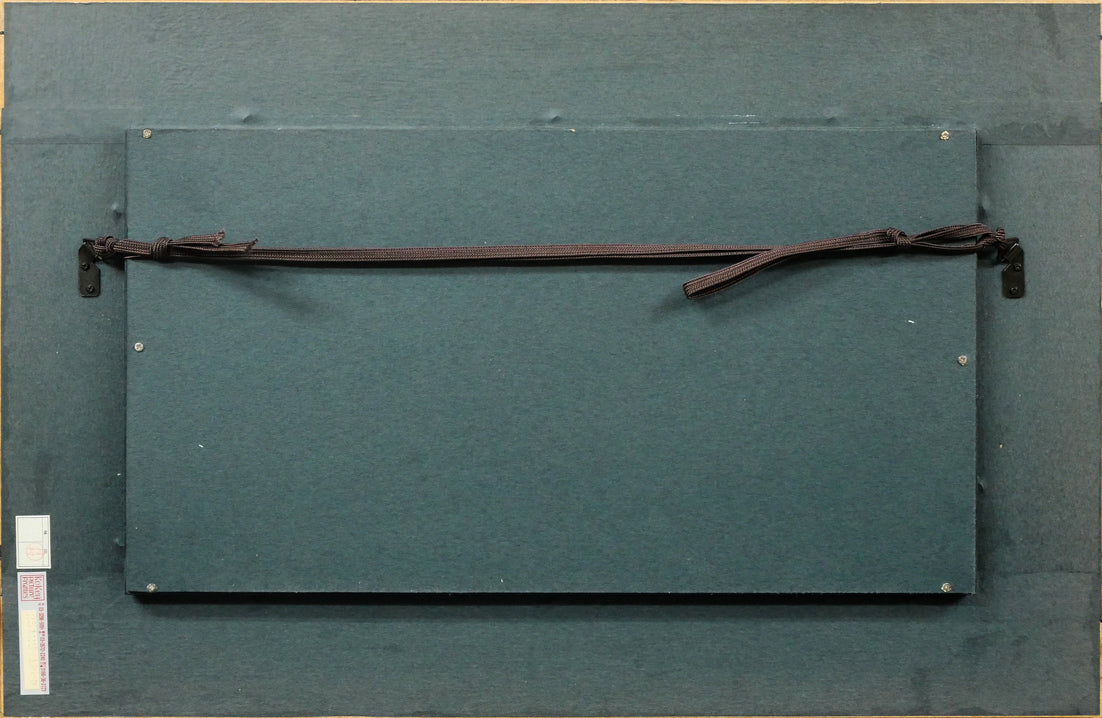 堀田高「白い岬（ギリシャ）」油絵・変形6号　額縁裏側画像（古径額縁）