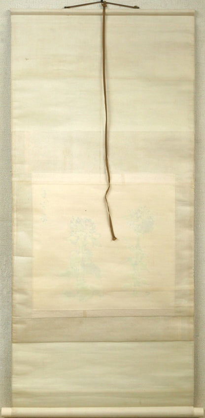 鷲見憲治「富貴之図」墨彩画掛軸　作品裏側画像