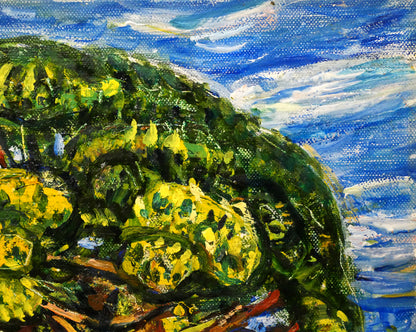 兵藤和男「木立の風景」油絵・F3号　拡大画像2