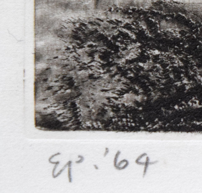 一原有徳「無題1964」銅版画　限定番号（ed,E.P＝作家保存版）、年記（1964年作）拡大画像