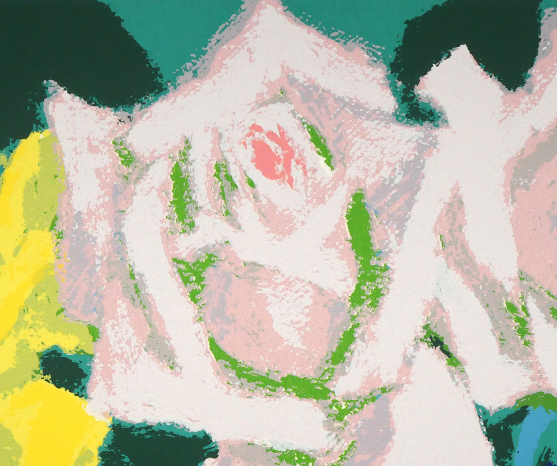 一木万寿三「ばら」シルクスクリーン版画　拡大画像2