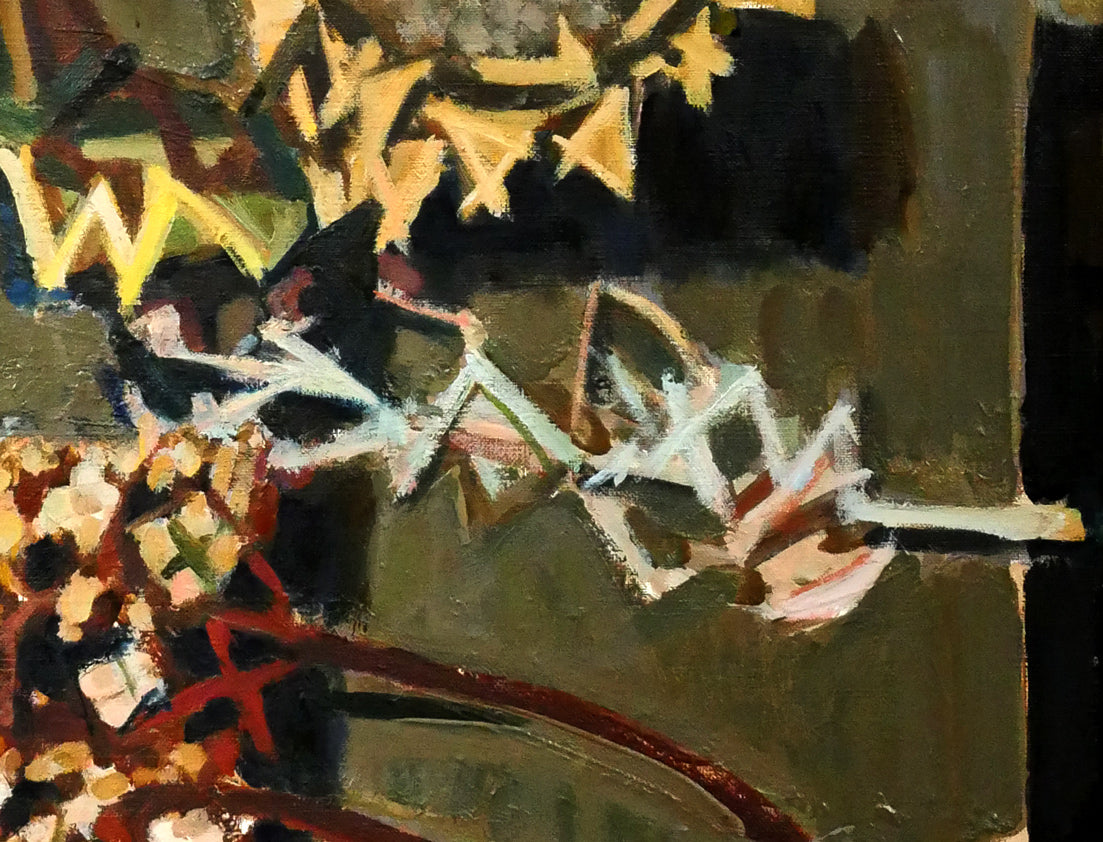 一木万寿三「冬のひまわり」油絵・F20号　拡大画像4