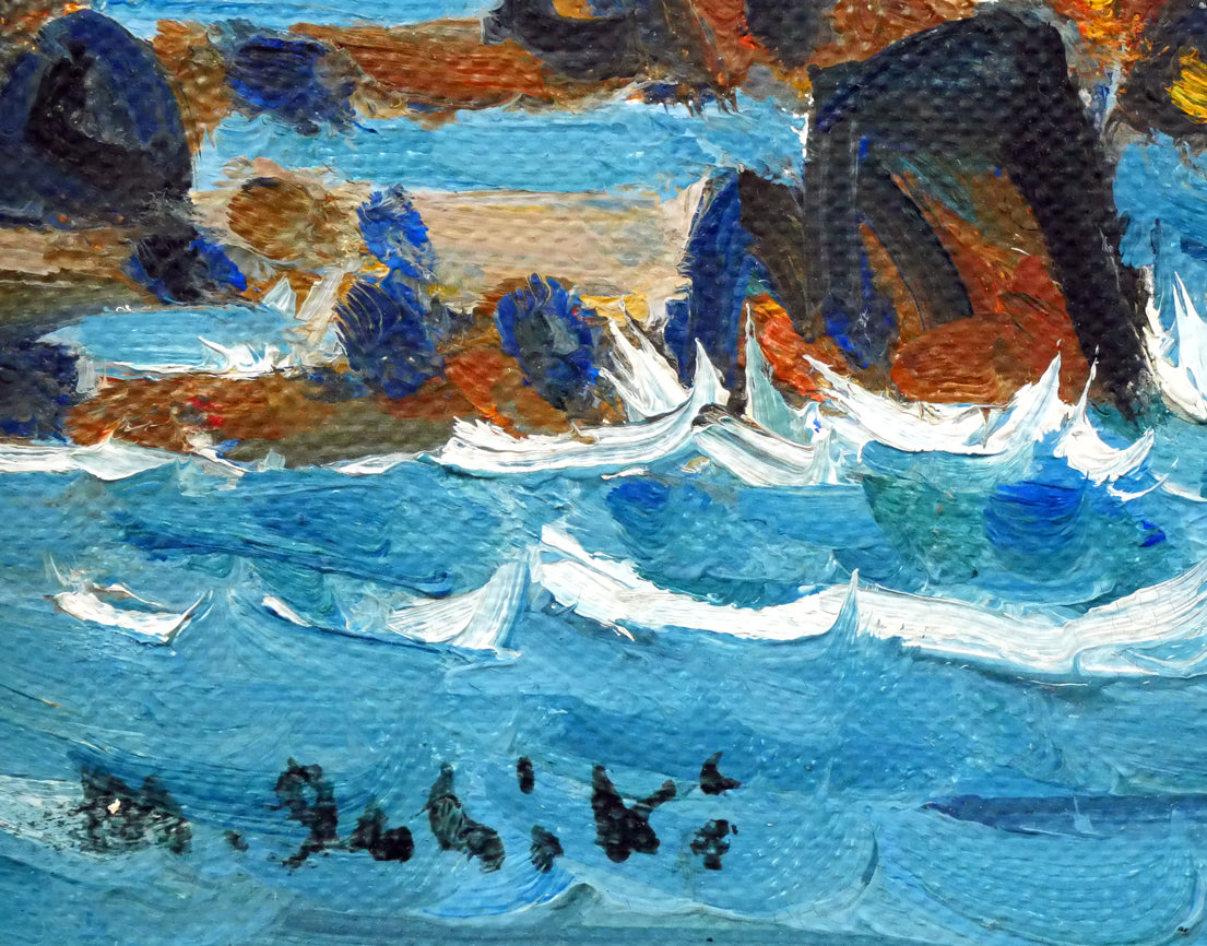 一木万寿三「積丹」油絵・SM　サイン拡大画像