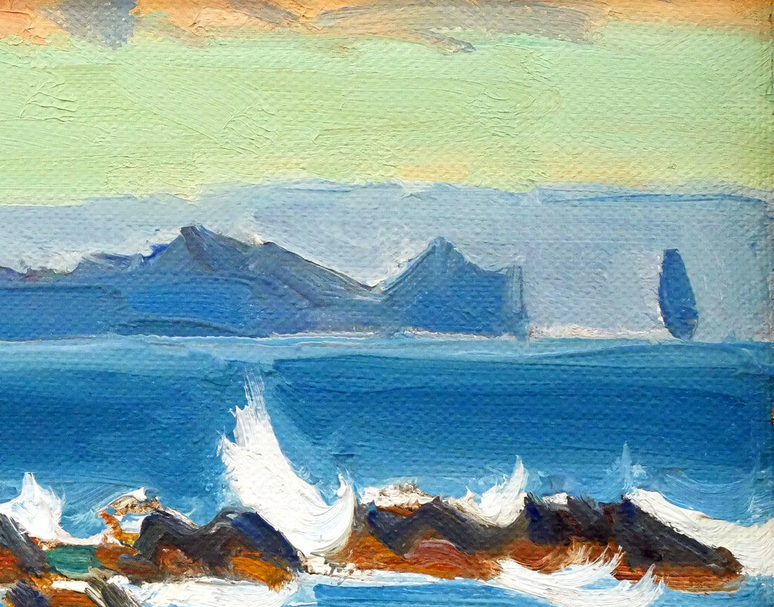 一木万寿三「積丹」油絵・SM　拡大画像2