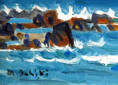 一木万寿三「積丹」油絵・SM　拡大画像3