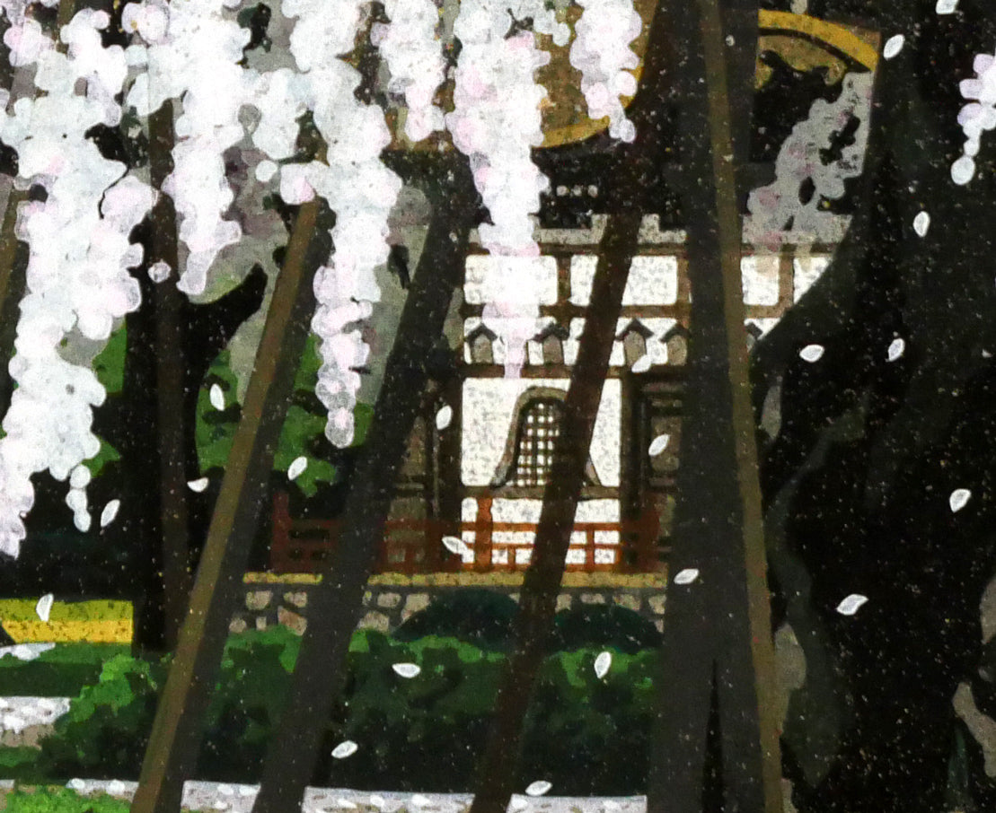 井堂雅夫「桜花春宵」木版画　拡大画像5