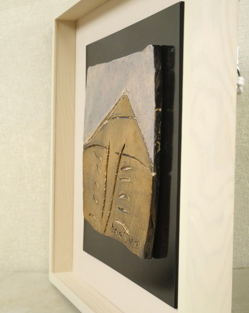 池田満寿夫「ラスター富士」陶板画額装　額装画像2