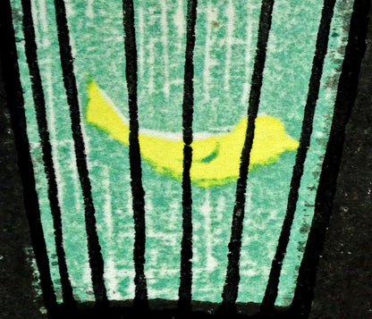 池田修三「とりかご（カナリヤ）」木版画　拡大画像5