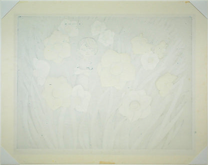 池田修三「ナルシス」木版画　作品裏側画像