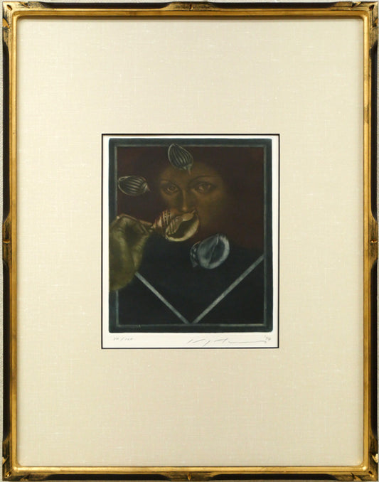 池田満寿夫「女の肖像」銅版画