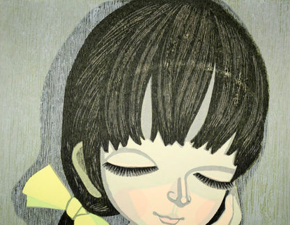 池田修三「りんご」木版画　拡大画像1
