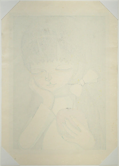 池田修三「りんご」木版画　作品シート裏側画像