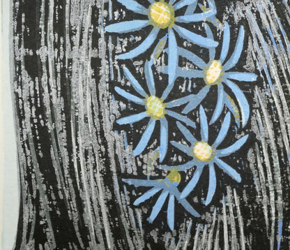 池田修三「しおん」木版画　拡大画像3