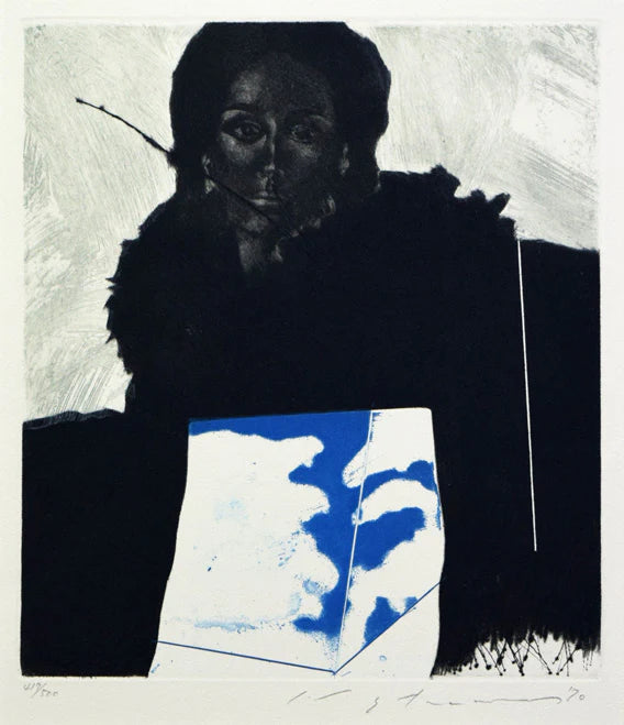池田満寿夫「うつろなスフィンクス」銅版画　作品全体拡大画像