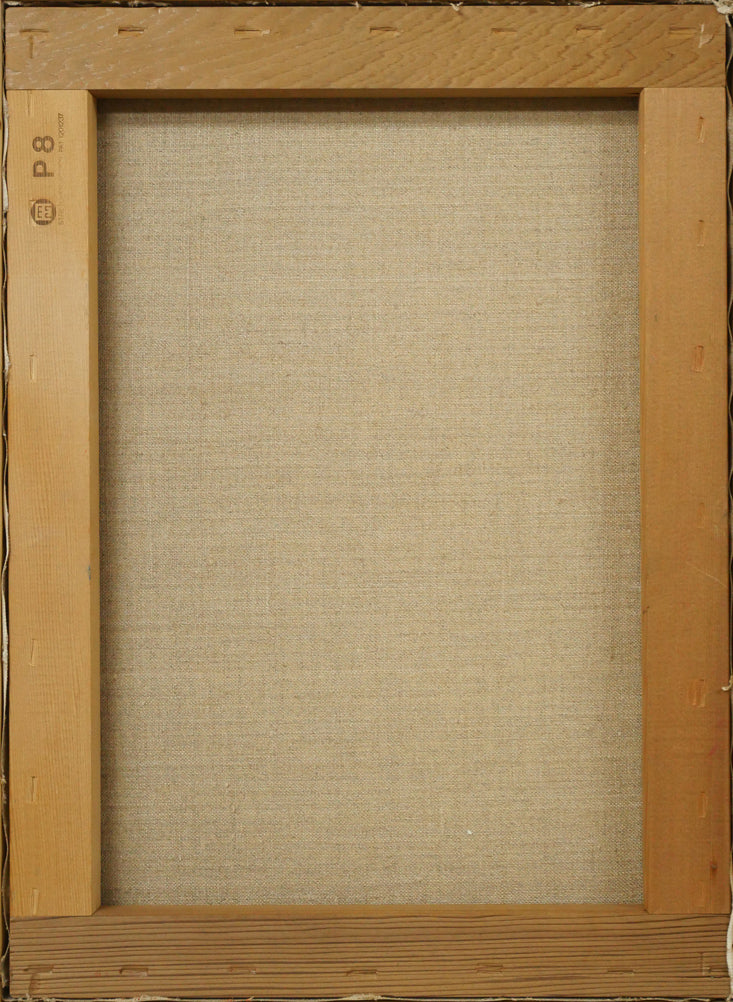 池本良三「無題」油絵・P8号　キャンバス裏側画像