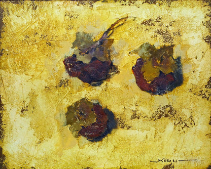 生田信行「柿」油絵・F3号　作品全体画像