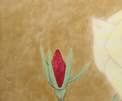今井珠泉「薔薇」日本画・F4号　拡大画像1