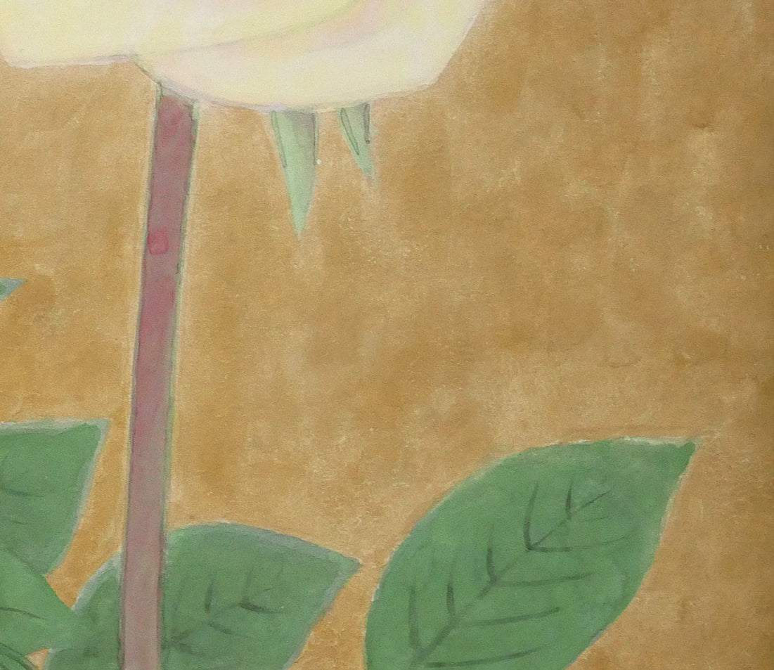 今井珠泉「薔薇」日本画・F4号　拡大画像4