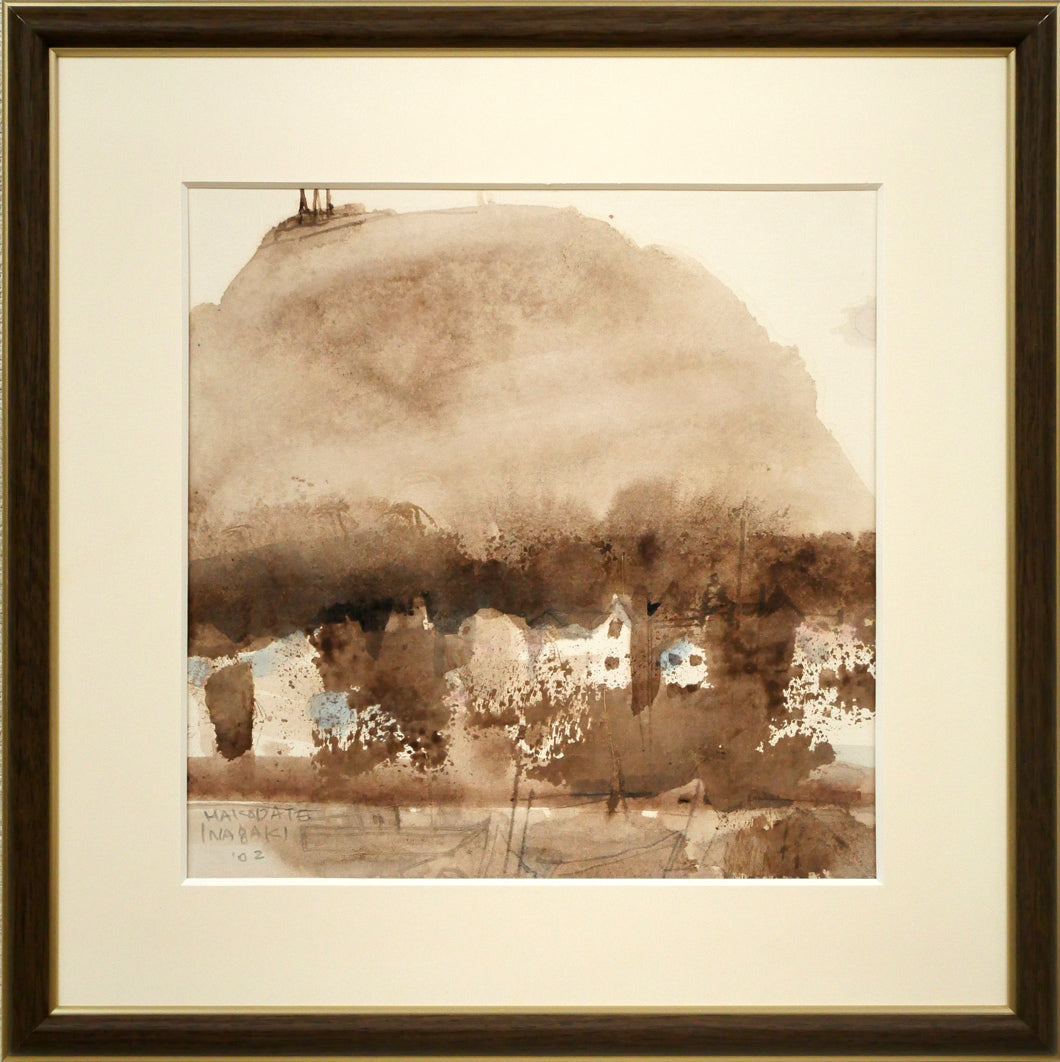 稲垣昌紀「HAKODATE（函館山）」水彩画・色紙
