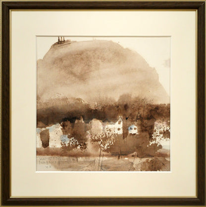 稲垣昌紀「HAKODATE（函館山）」水彩画・色紙