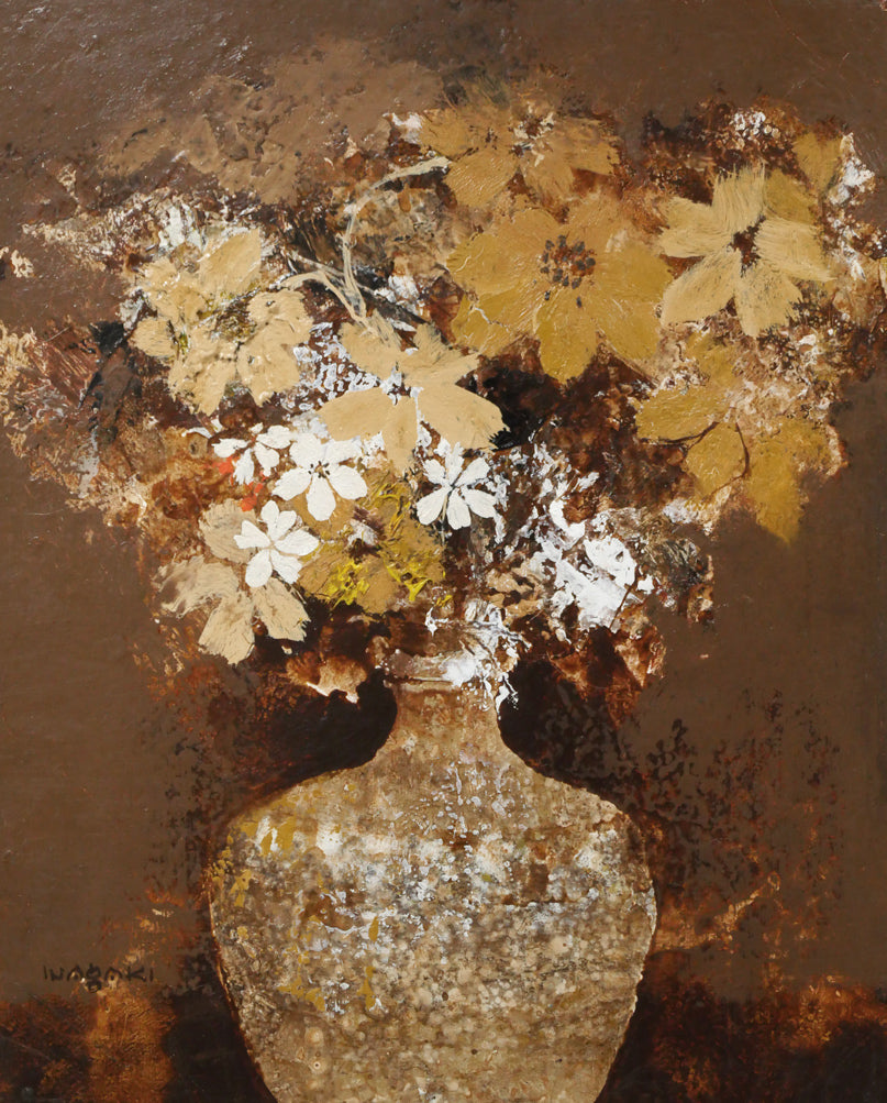 北の花 稲垣昌紀 1995年 日本画 稲垣昌紀「北の花」油絵・F3号 絵画買取・販売の小竹美術