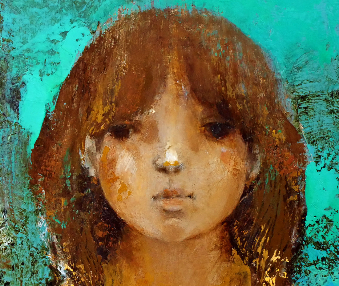 稲垣昌紀「人形と少女」油絵・F10号　拡大画像2