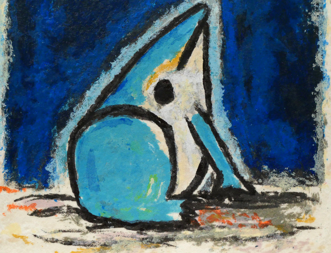 ハンス　イヌメ（HANS　INNEMEE）「夜のカエル」シルクスクリーン版画に手彩　拡大画像3
