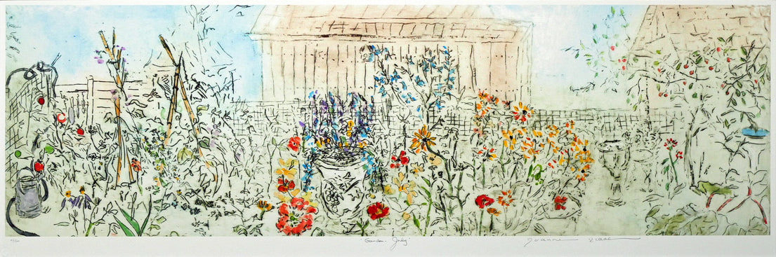 ジョアン　アイザック（Joanne　ISAAC）「Garden－July／7月のガーデン」ジクレー版画　作品全体画像
