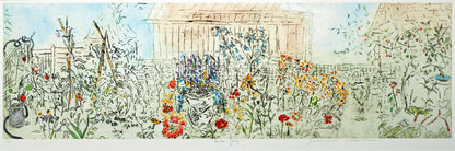 ジョアン　アイザック（Joanne　ISAAC）「Garden－July／7月のガーデン」ジクレー版画　作品全体画像