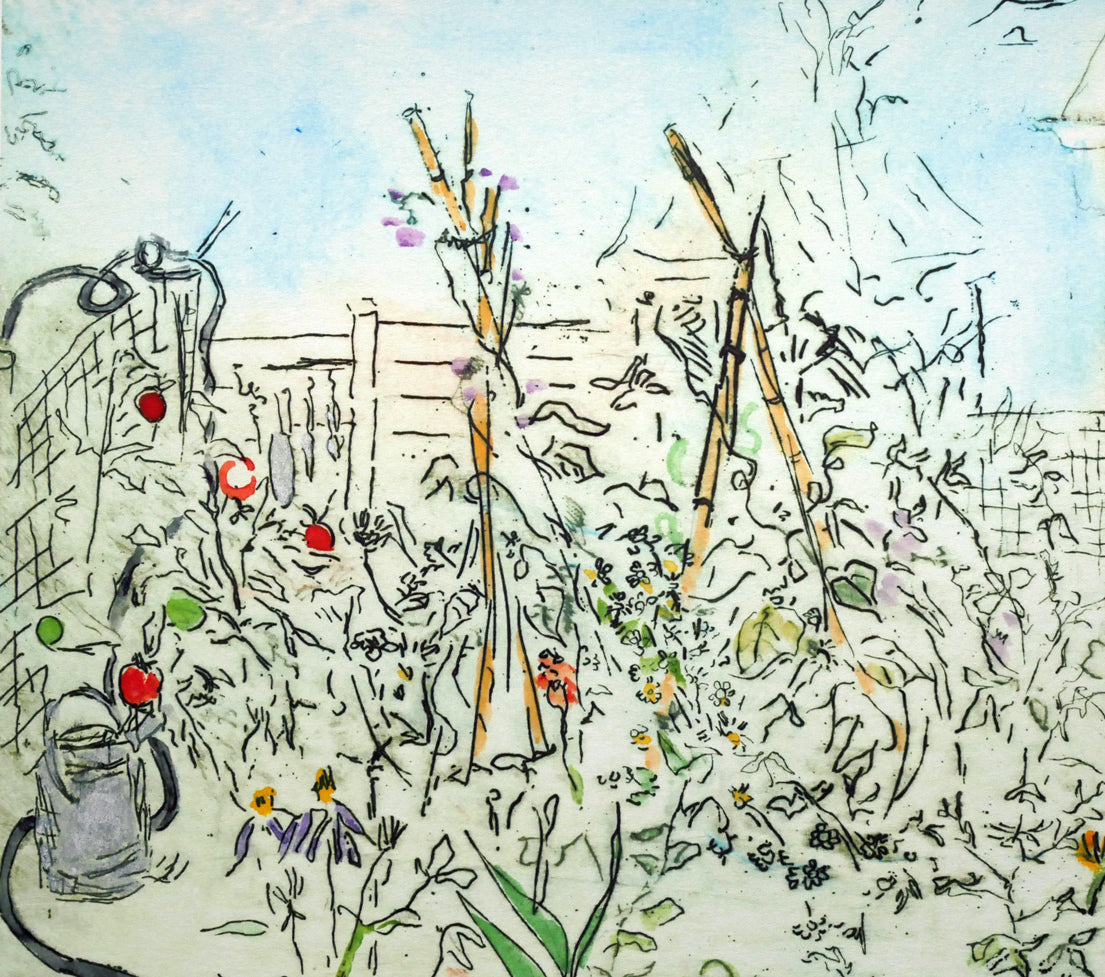 ジョアン　アイザック（Joanne　ISAAC）「Garden－July／7月のガーデン」ジクレー版画　拡大画像1