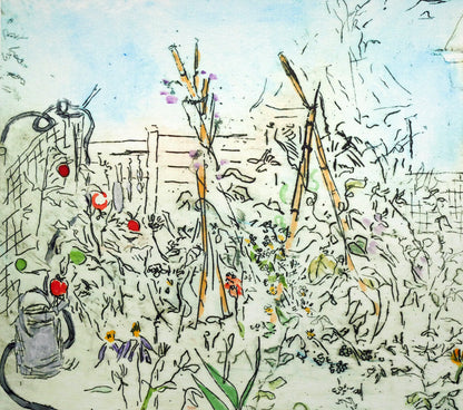 ジョアン　アイザック（Joanne　ISAAC）「Garden－July／7月のガーデン」ジクレー版画　拡大画像1