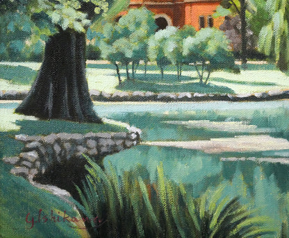 石川雄一「新緑のころ（道庁）」油絵・F8号　拡大画像4