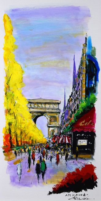 新しいスタイル パリ風景画 PARIS 現地購入作品 絵画 路上画家 絵画 