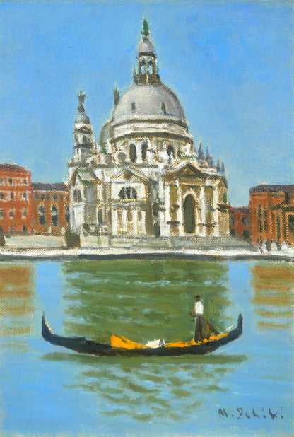 一木万寿三「ヴェネチア（イタリア）」油絵・SM　作品全体拡大画像