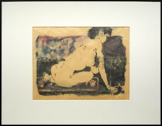 伊藤ゴオショ［豪将］「裸婦2」墨彩画・4号