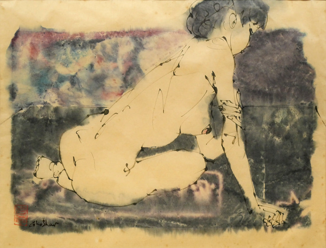 伊藤ゴオショ［豪将］「裸婦2」墨彩画・4号　作品全体画像