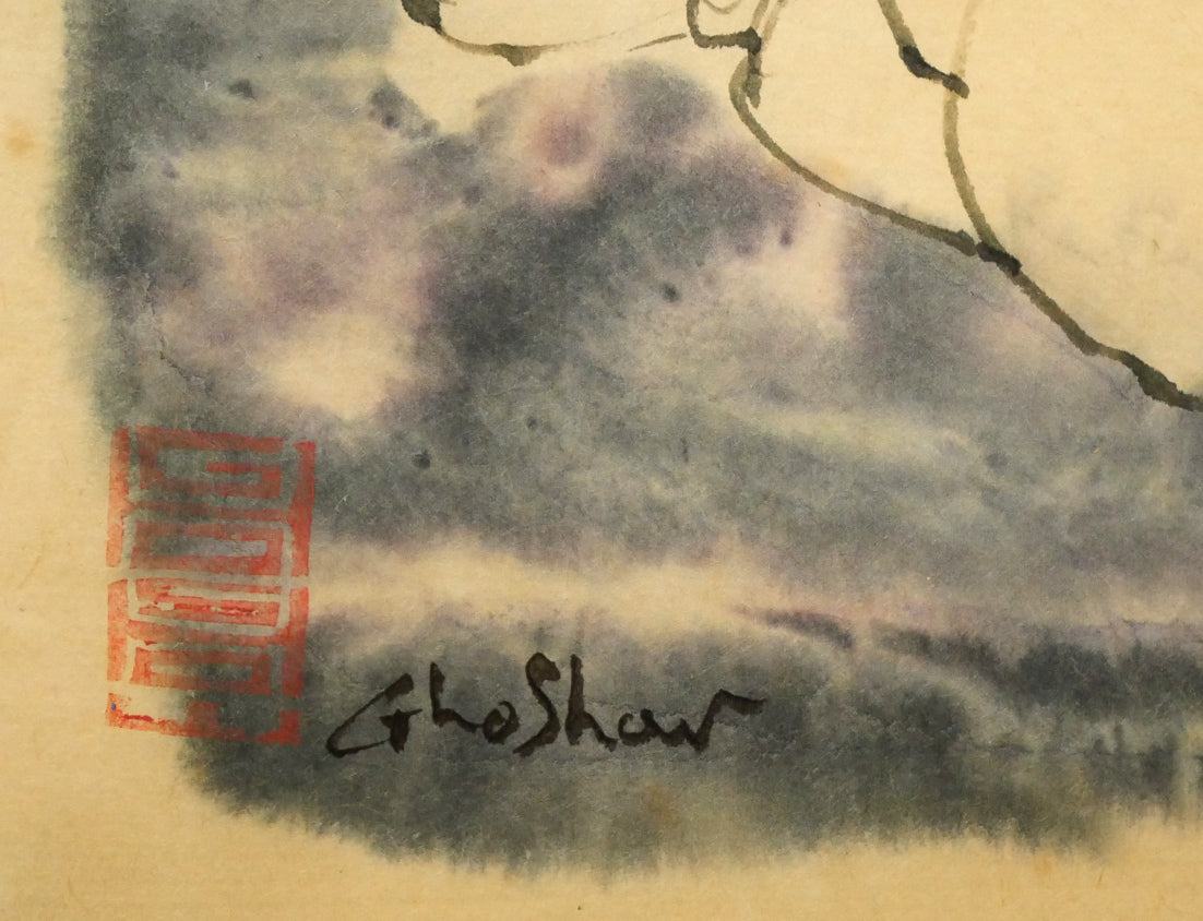 伊藤ゴオショ［豪将］「裸婦2」墨彩画・4号　サイン・落款拡大画像