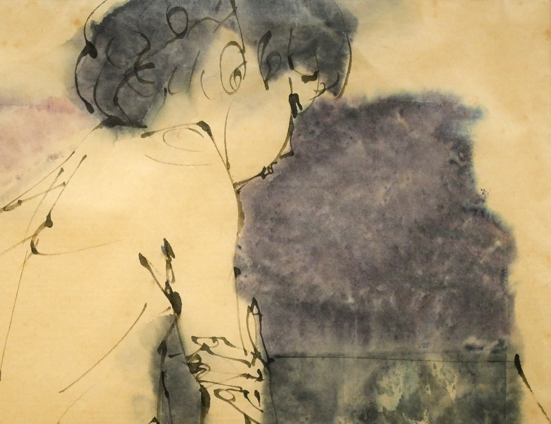 伊藤ゴオショ［豪将］「裸婦2」墨彩画・4号　拡大画像2